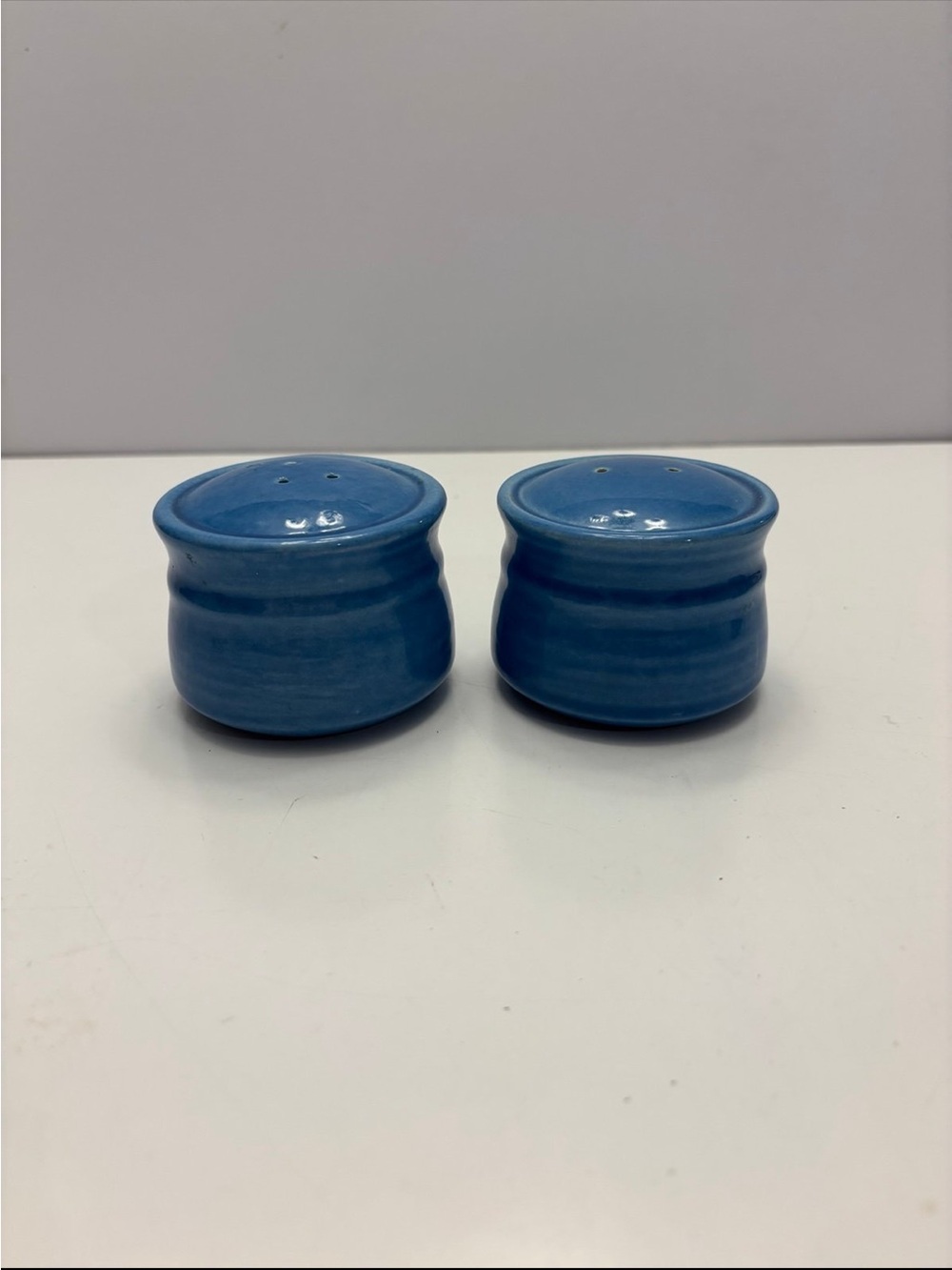 Metlox Colorstax SKY BLUE COLOR Salt and Pepper Set